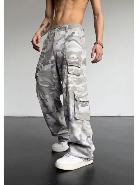 Other Designers Japanese Brand - Y2K Vintage Streetwear White Camo Cargo Baggy Jeans sh