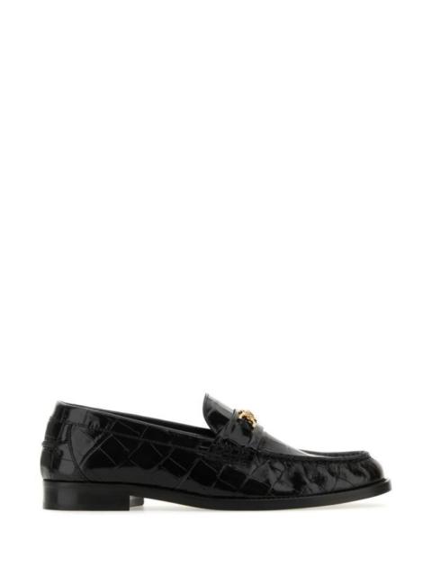 Versace Woman Black Leather Medusa  95 Loafers