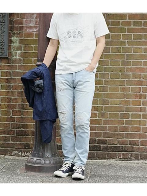 Other Designers Avila Beach Japan Blue Distressed Reworked Skinny Jeans