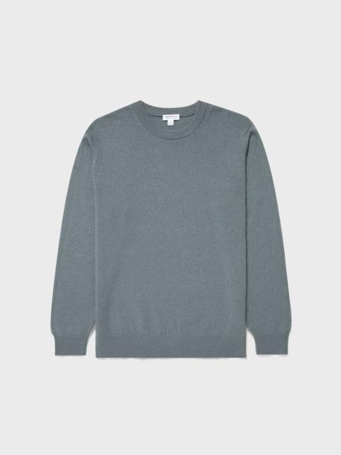 Sunspel Cashmere Crew Neck Sweater Smoke Green