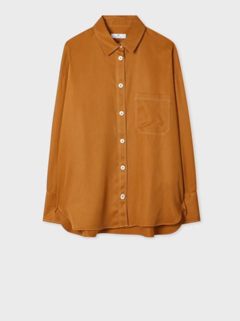 Paul Smith Women's Camel Shirt with Topstitching