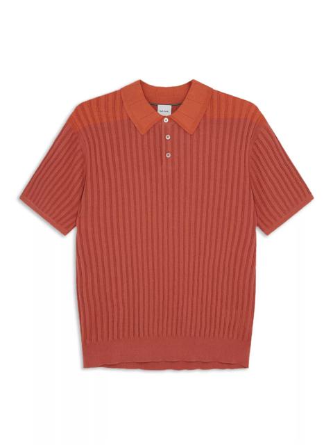 Paul Smith Rib Knit Short Sleeve Polo