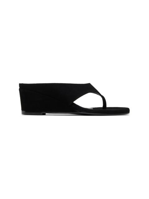 LE17SEPTEMBRE Black Suede Wedge Heeled Sandals