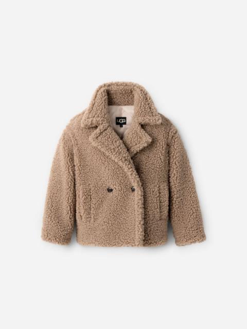 UGG ® Women's Gertrude Short Teddy Coat Faux Fur in Putty