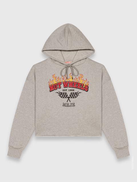 maje Embroidered logo cropped sweatshirt