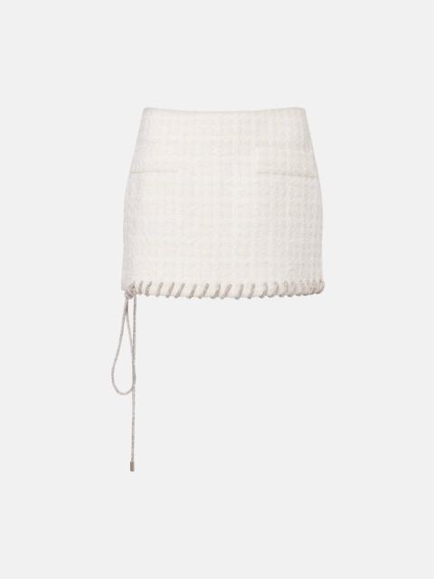 AREA Embellished tweed miniskirt