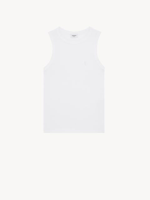 SAINT LAURENT CASSANDRE TANK TOP IN RIBBED COTTON JERSEY