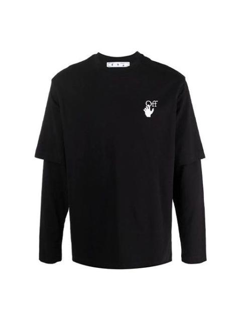 Off-White Men's Off-White Gradient Arrow Long Sleeves Loose Fit Black T-Shirt OMAB066F21JER0041084