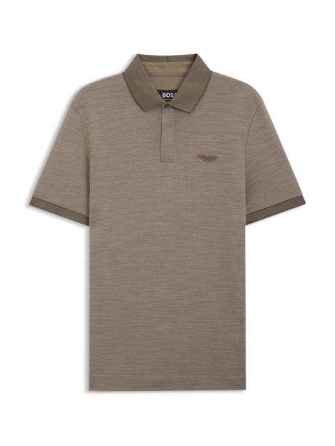 BOSS BOSS X ASTON MARTIN POLO SHIRT IN WOOL-COTTON PIQUÉ