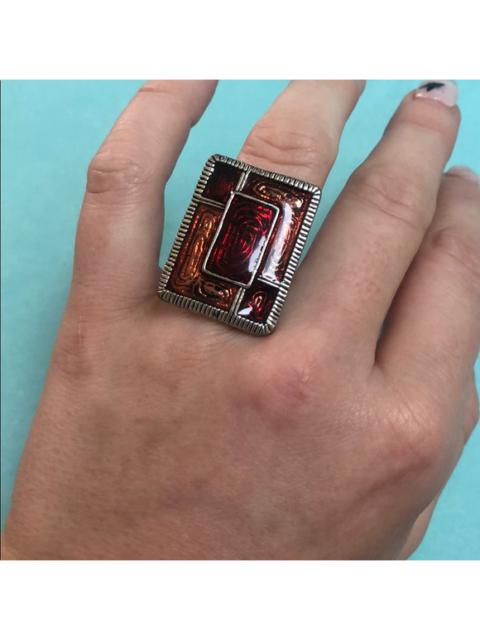 Other Designers Adjustable Large Eclectic Statement Ring