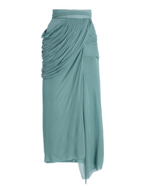 MATICEVSKI Exclusive Savour Draped Chiffon Skirt blue