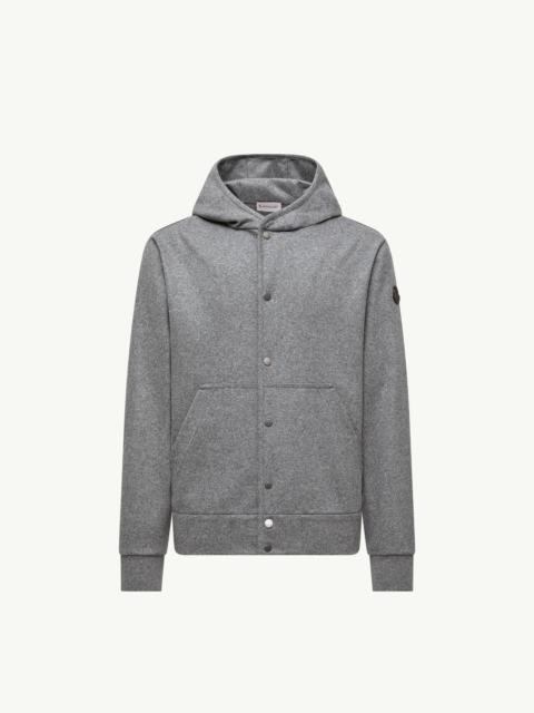 Moncler Wool Blend Zip-Up Hoodie
