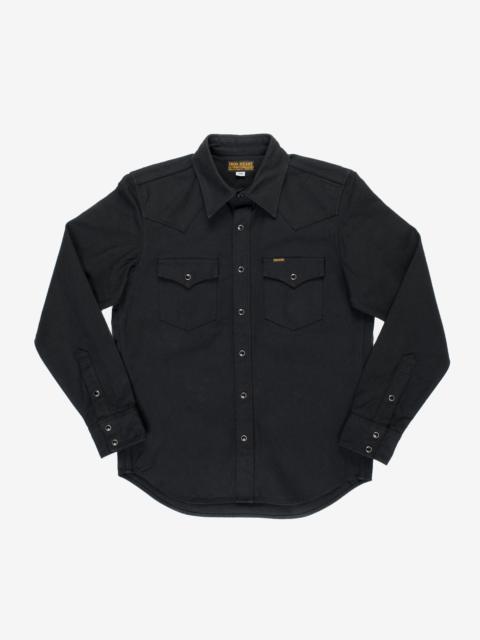 Iron Heart IHSH-235-BLK Military Serge Western Shirt Black