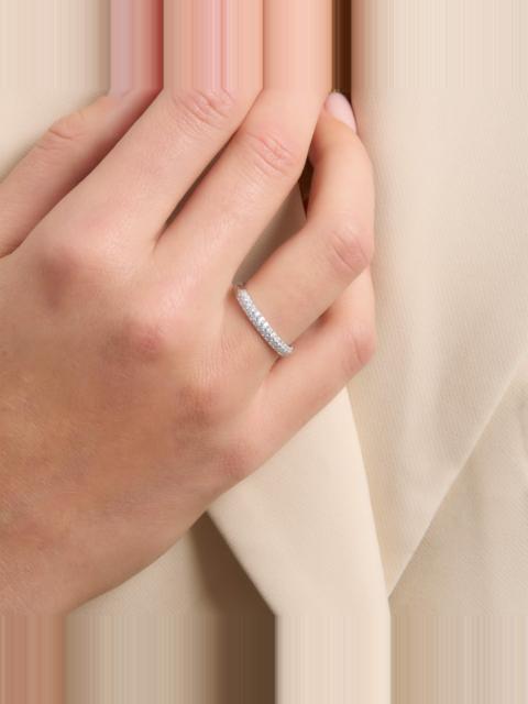 STONE AND STRAND LAB-Created Pave Silver Knife Edge Stacking Ring