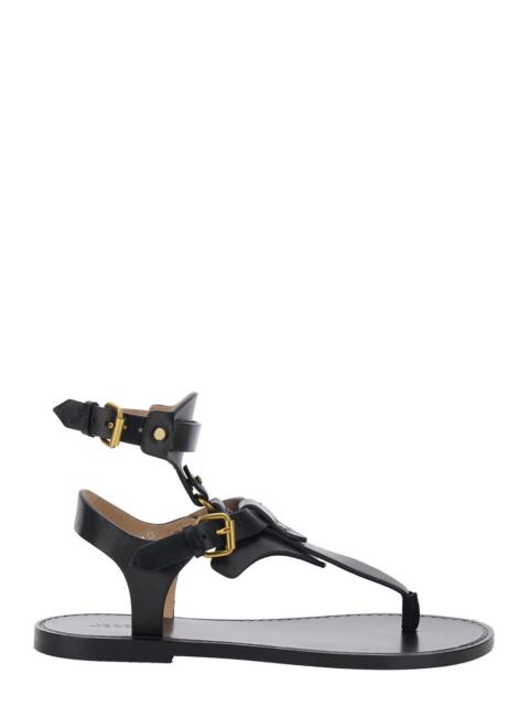Isabel Marant Isabel Marant Women 'Eveena' Black Sandals With Adjustable Buckle Closure In Leather Woman
