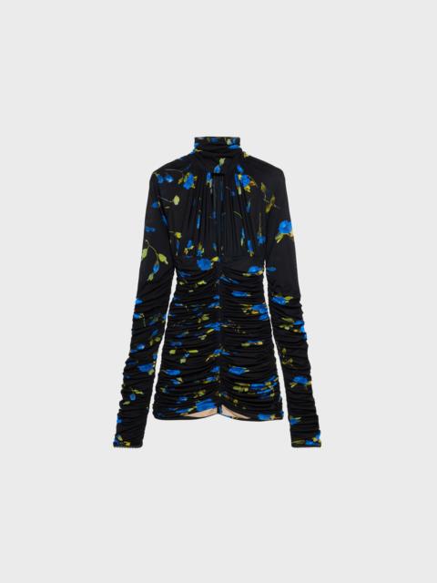 Blumarine ANIMALIER PRINT JERSEY DRESS WITH CUT-OUT