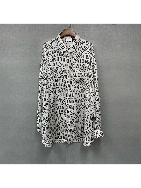 BALENCIAGA Balenciaga all-over logo long-sleeved shirt