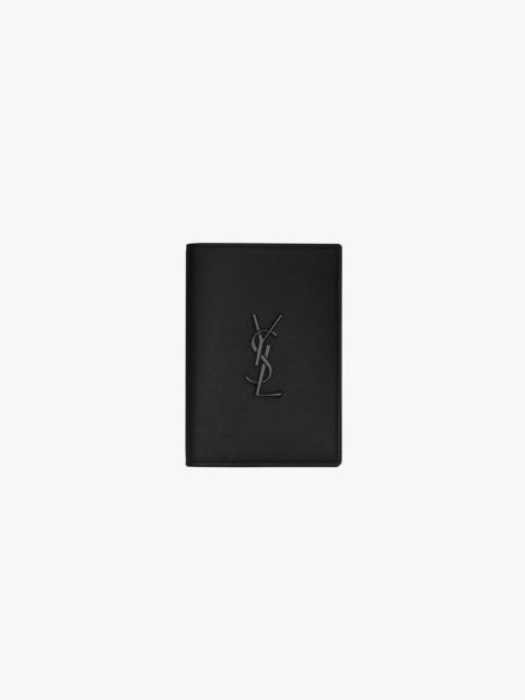 SAINT LAURENT CASSANDRE PASSPORT CASE IN GRAIN DE POUDRE LEATHER