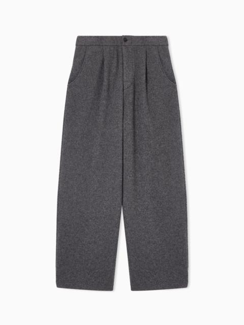 GIORGIO ARMANI SINGLE-PLEAT TROUSERS IN CASHMERE FLEECE