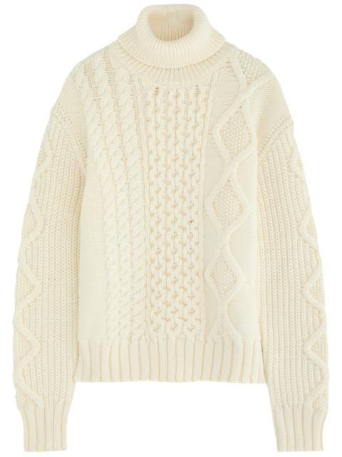 Moncler Moncler Dolcevita Cable-knit Wool Jumper