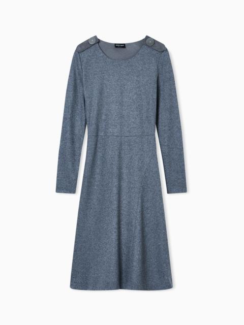 GIORGIO ARMANI WOOL JERSEY DRESS WITH EPAULETTES DETAIL