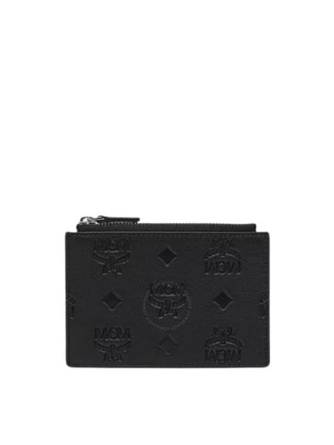 MCM MCM Aren Zip Card Case in Embossed Monogram Leather