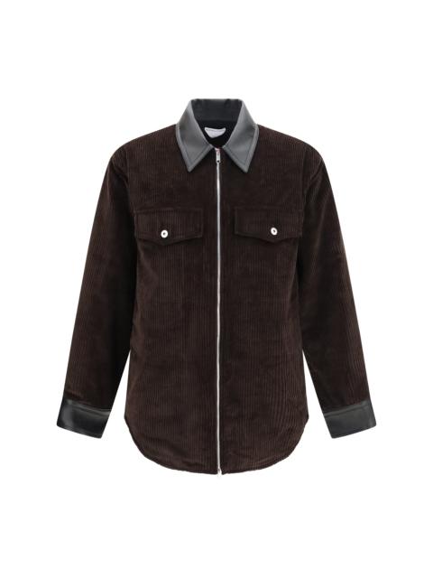 Bottega Veneta Bottega Veneta Corduroy Jacket with Leather Collar Intense Carrubo