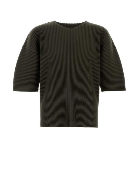 ISSEY MIYAKE Homme Plisse' Issey Miyake Men Khaki Polyester T-Shirt