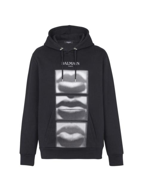 lips print hoodie