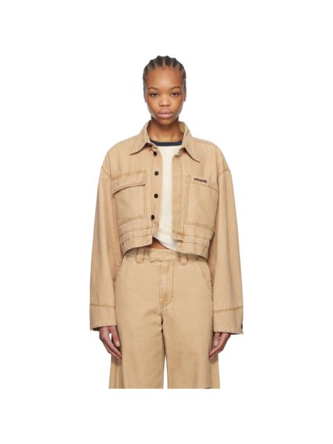 We11done Beige Cropped Work Jacket