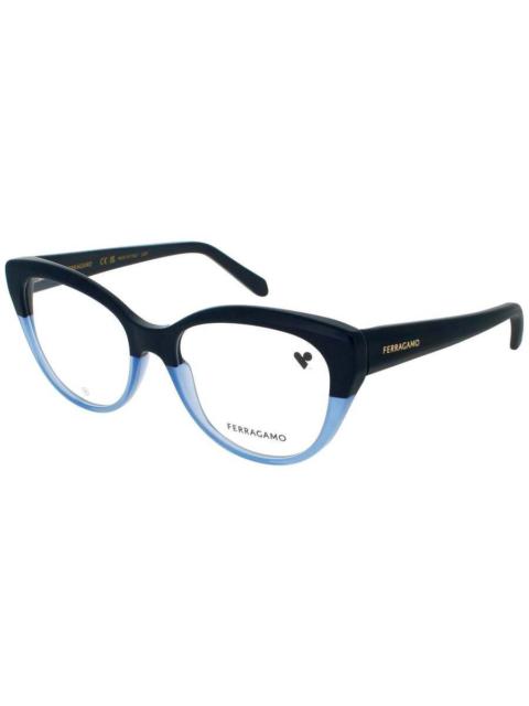 FERRAGAMO Salvatore Ferragamo Ladies Blue Rectangular Eyeglass Frames Sf-Sf2970-414-53
