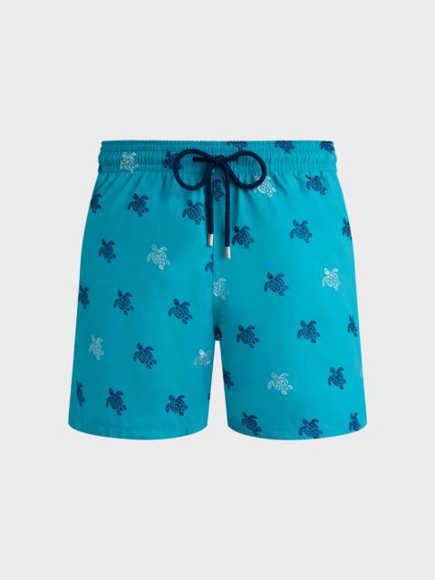 Vilebrequin Men Swim Trunks Embroidered Micro Ronde des Tortues Diagonale - Limited Edition