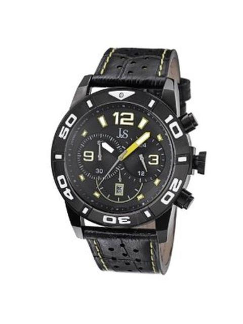 Other Designers Joshua & Sons Chronograph Black Dial Black Leather Men's Watch JS60YL