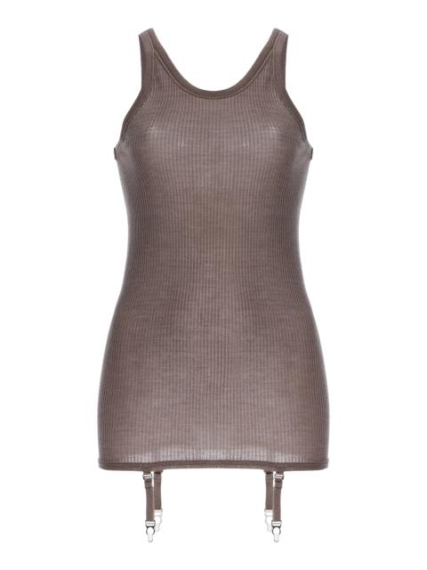 Lemaire Suspender-Detailed Seamless Wool Tank Top grey