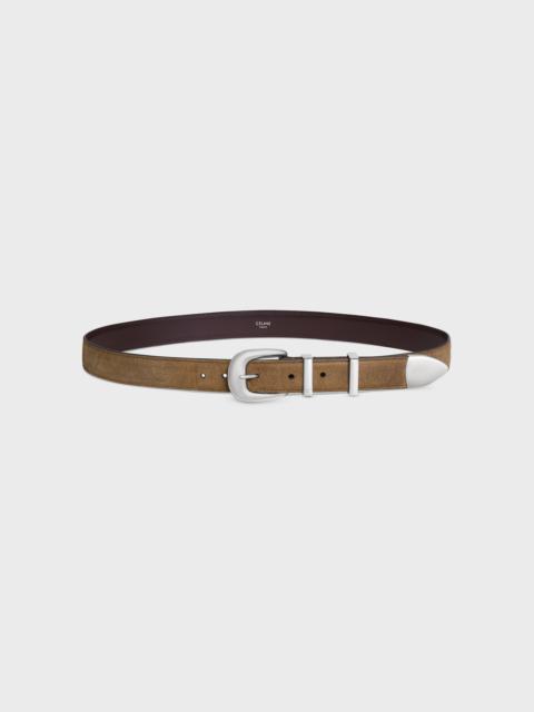 CELINE MEDIUM 25MM WESTERN BELT IN Suede Calfskin with waxed effect