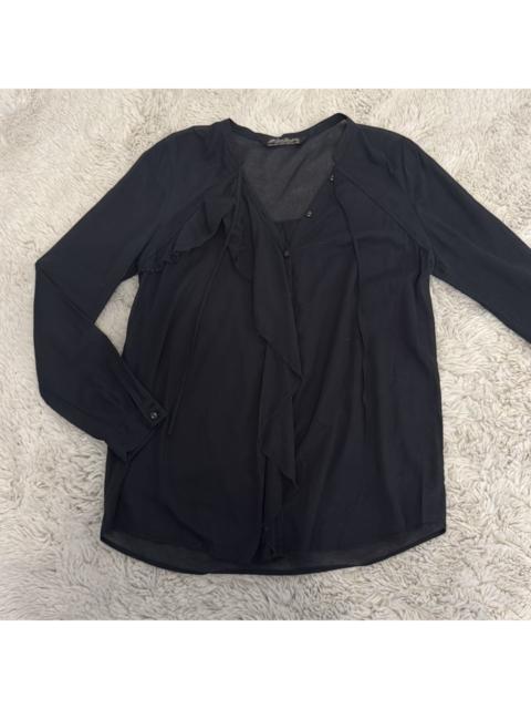 All Saints Black Ruffle Top