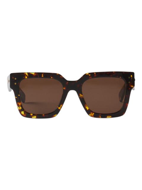 Lanvin Lunettes Maxi Rectangle Lanvin Signature in Amber-Turtoise at Nordstrom