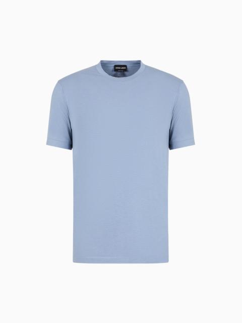 GIORGIO ARMANI Crew-neck short-sleeved T-shirt in stretch viscose jersey