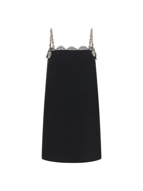 Valentino VALENTINO GARAVANI Black Crystal Embroidery Mini Dress New &