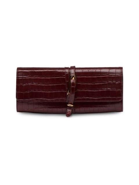 Other Designers Other - LIFFNER Burgundy Embossed Belted Clutch New & Authentic