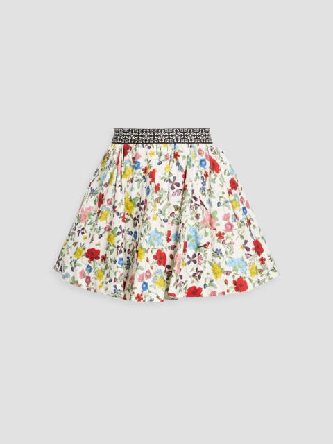 Alice + Olivia Haven floral-print linen-blend mini skirt