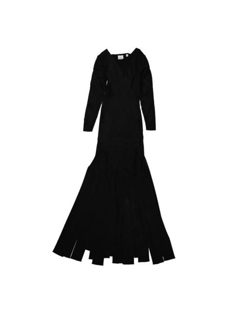 Burberry Burberry Ladies Black Anatori Long-sleeve Panelled Knit Gown