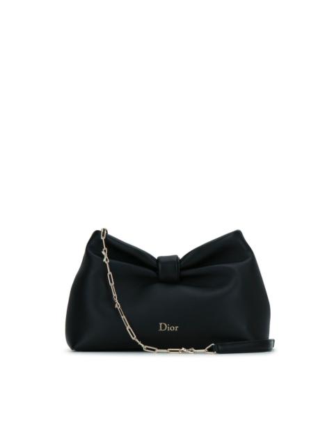 Dior DIOR $4400 Black Small Bow Shoulder Bag New & Authentic