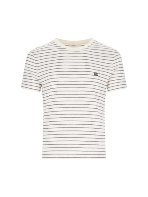 Celine Men Triomphe Striped T-Shirt