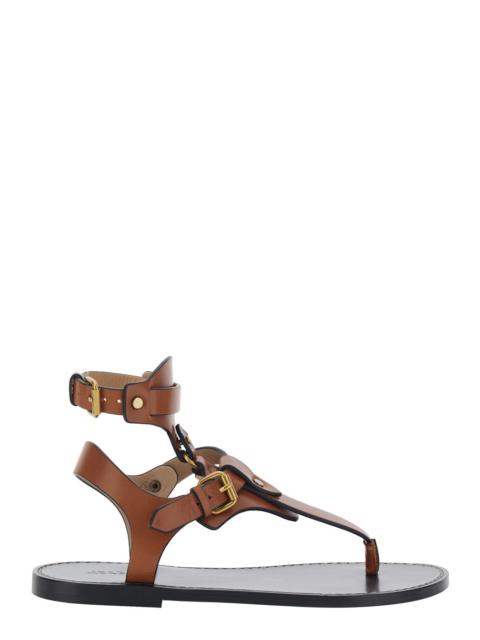 Isabel Marant Isabel Marant Women 'Eveena' Brown Sandals With Adjustable Buckle Closure In Leather Woman