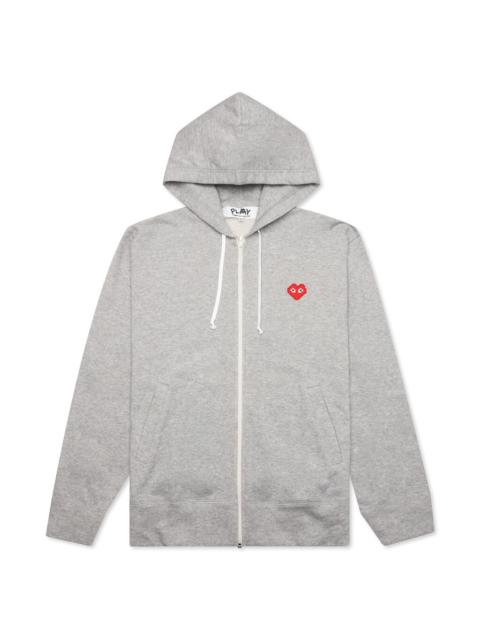 Comme des Garçons PLAY COMME DES GARCONS PLAY X THE ARTIST INVADER HOODED SWEATSHIRT - TOP GREY