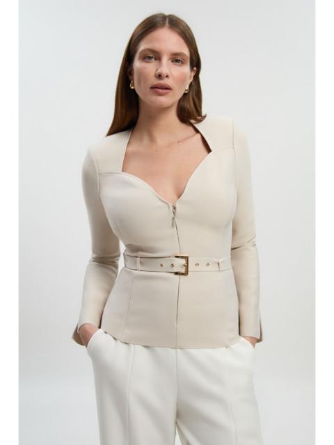 KAREN MILLEN Figure Form Bandage Belted Top