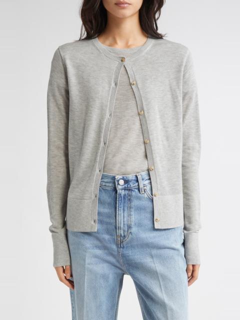 TOTEME TOTEME Fine Knit Cardigan in Grey Melange at Nordstrom