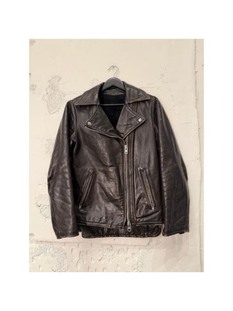 Other Designers Vintage 1960's Lined Black Leather Moto Jacket