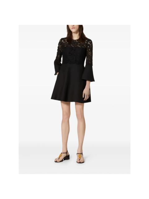 Valentino Valentino Garavani Lace-Paneled Flared Dress